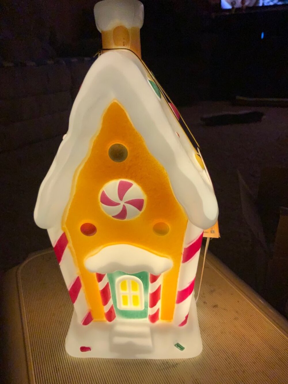 Holiday Time Lighted Gingerbread House Table Top Blow Mold Christmas Decor - Picture 12 of 12